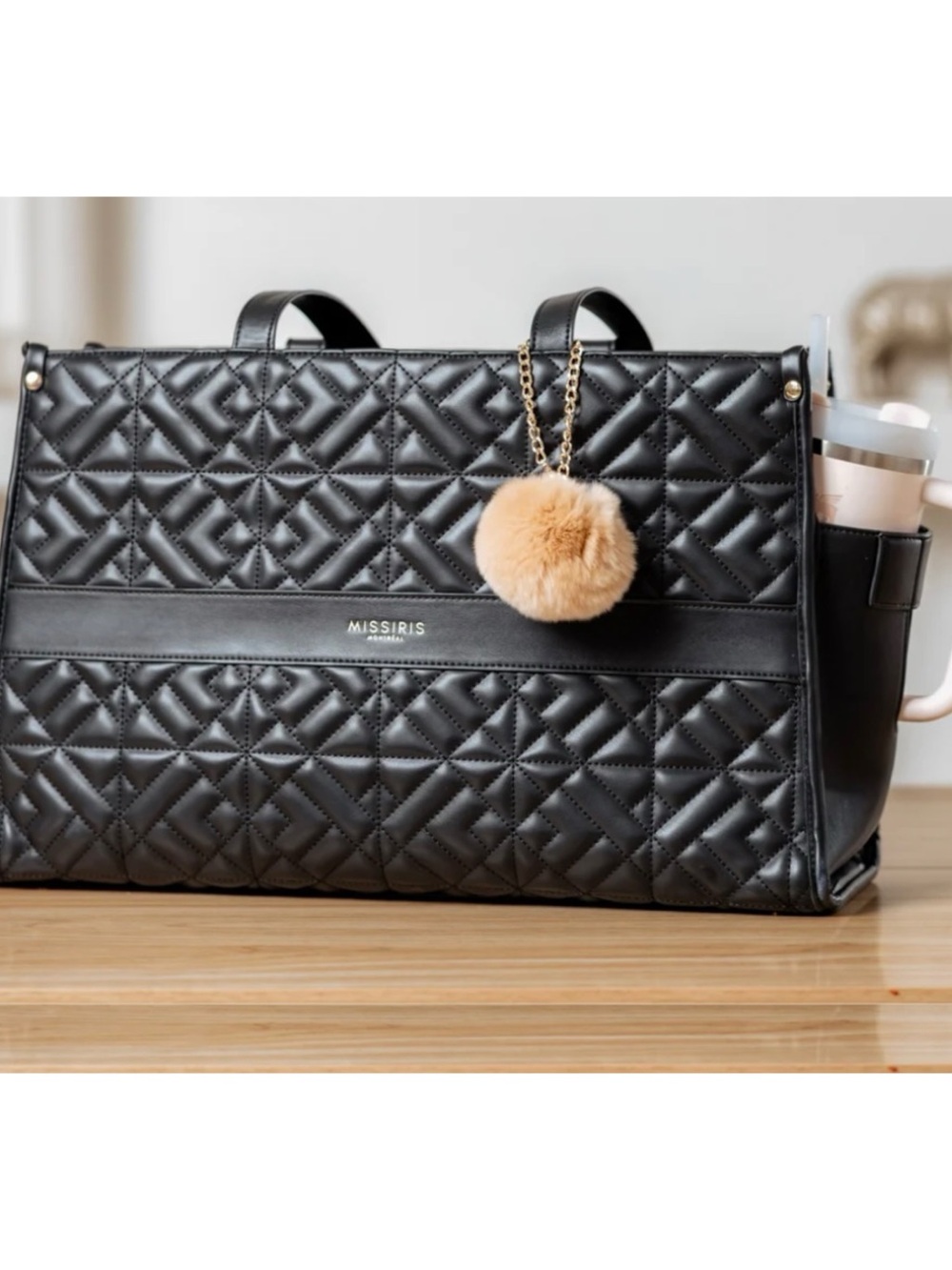 🇨🇦Missiris Miss Aurora Black Quilted Luxury Tote Bag BRAND NEW Multifonctions🇨🇦